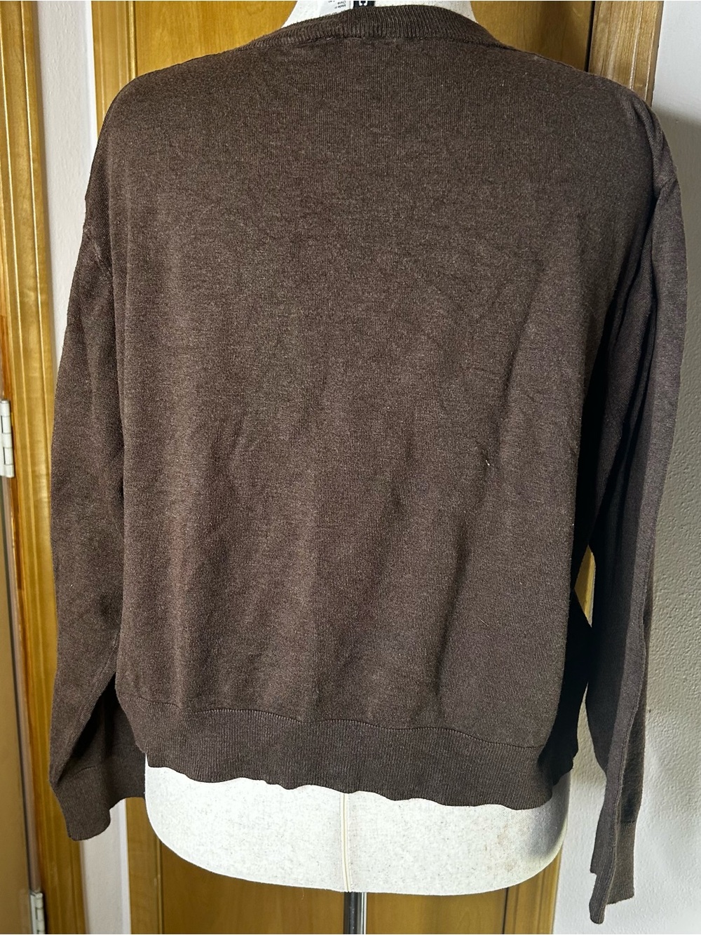 Divided Women's Scoop Crewneck Sweater in Chocolate Brown - Picture 3 of 8